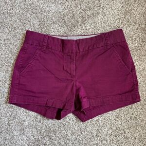JCrew Women's Burgundy Chino Shorts